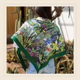 "Le Jardin Exotique" Large silk square
