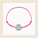 Les Bracelets sur Cordon et Medaille en Argent "Sainte Dévote"