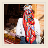 "Le Cirque" Large silk square