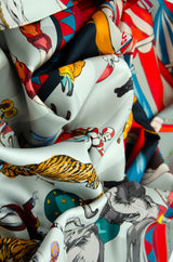 "Le Cirque" Large silk square