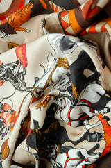 "Le Cirque" Large silk square