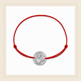Les Bracelets sur Cordon et Medaille en Argent "Sainte Dévote"