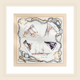 "Les Bateaux de la Principauté" Large silk square